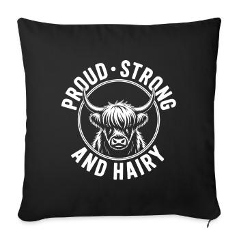 Highland Kuh Pride - Sofakissenbezug 45 x 45 cm - Schwarz - Vorne