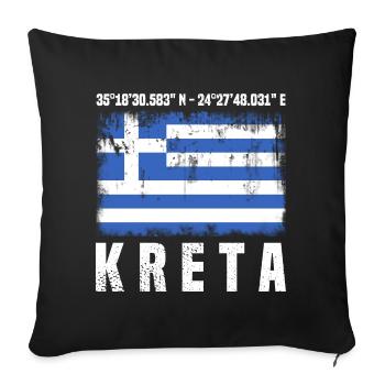 Crete Coordinates - Sofa pillowcase 17,3'' x 17,3'' (45 x 45 cm) - black - Front
