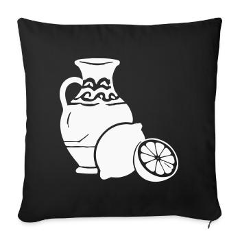 Zitrusvase Stillleben Keramik - Sofakissenbezug 45 x 45 cm - Schwarz - Vorne