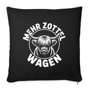 Mehr Zottel wagen - Highlands - Sofakissenbezug 45 x 45 cm - Schwarz - Vorne