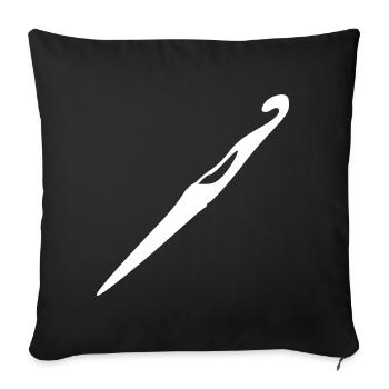 Häkeln Häkelnadel Geschenk - Sofakissenbezug 45 x 45 cm - Schwarz - Vorne