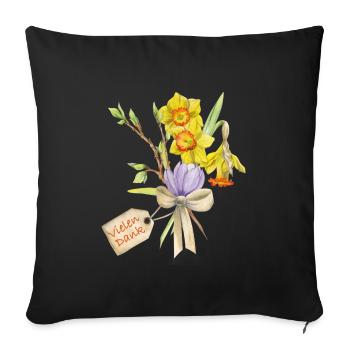 Vielen Danke Blumenstrauß - Sofakissenbezug 45 x 45 cm - Schwarz - Vorne
