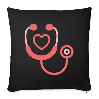 Medical Stethoscope Icon | Doctor Healthcare Symbo - Sofa pillowcase 17,3'' x 17,3'' (45 x 45 cm) - black - Front