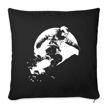 Snowboarder Drawing - Sofa pillowcase 17,3'' x 17,3'' (45 x 45 cm) - black - Front