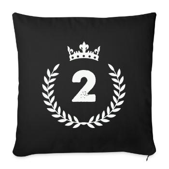 Number Two with Crown and Laurel - Sofa pillowcase 17,3'' x 17,3'' (45 x 45 cm) - black - Front