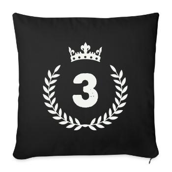 3_kranz_krone- - Sofa pillowcase 17,3'' x 17,3'' (45 x 45 cm) - black - Front