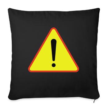 Warning Triangle - Sofa pillowcase 17,3'' x 17,3'' (45 x 45 cm) - black - Front