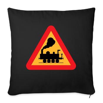 Zug Warnzeichen - Sofakissenbezug 45 x 45 cm - Schwarz - Vorne