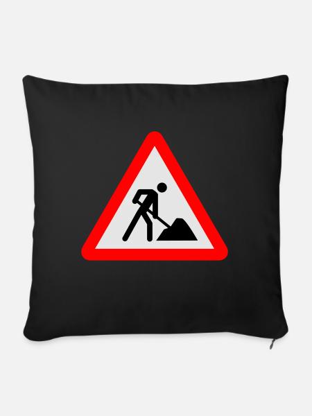 Baustelle - Sofakissenbezug 45 x 45 cm - Schwarz