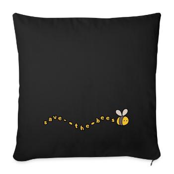Save the Bees - Sofa pillowcase 17,3'' x 17,3'' (45 x 45 cm) - black - Front
