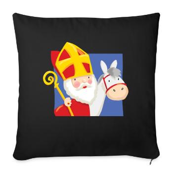 Sinterklaas op Schimmel - Sofa pillowcase 17,3'' x 17,3'' (45 x 45 cm) - black - Front
