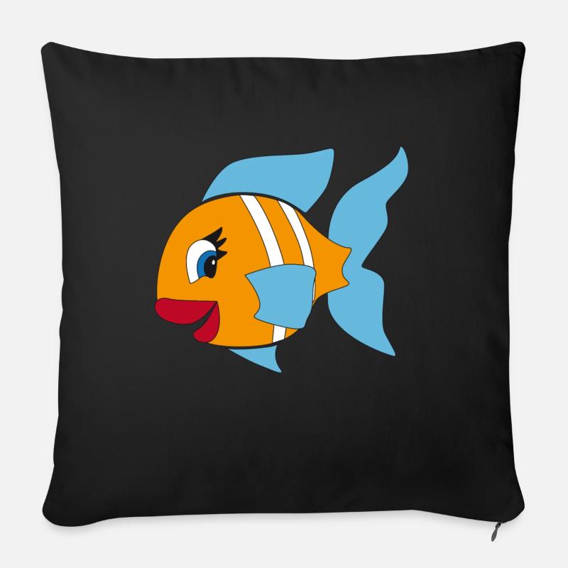 die Fische - Sofakissenbezug 45 x 45 cm - Schwarz