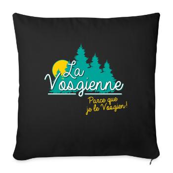 Lorraine Parce que je le Vosgien. - Housse de coussin décorative 45 x 45 cm - noir - Devant