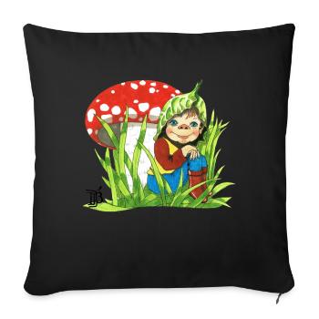 Gut Behütet - Wichtel - Sofakissenbezug 45 x 45 cm - Schwarz - Vorne