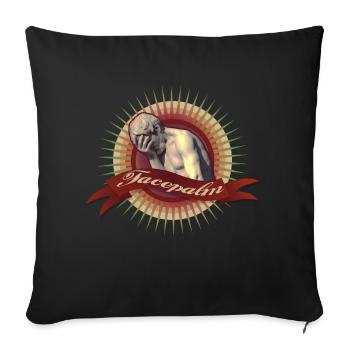 facepalm - Sofa pillowcase 17,3'' x 17,3'' (45 x 45 cm) - black - Front