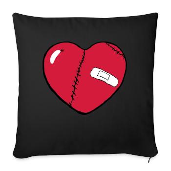 Herz - Sofakissenbezug 45 x 45 cm - Schwarz - Vorne