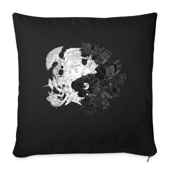 New Yin Old Yang - Sofakissenbezug 45 x 45 cm - Schwarz - Vorne