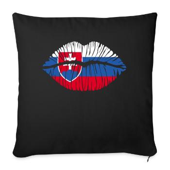Kuss Slowakei - Sofakissenbezug 45 x 45 cm - Schwarz - Vorne