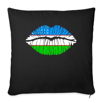 Kuss Usbekistan - Sofakissenbezug 45 x 45 cm - Schwarz - Vorne