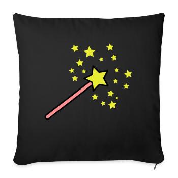 zauberstab_3c - Sofa pillowcase 17,3'' x 17,3'' (45 x 45 cm) - black - Front