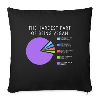 Vegan Statistik - Sofakissenbezug 45 x 45 cm - Schwarz - Vorne