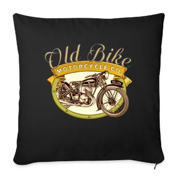 Old Bike Motorcycle Co - Housse de coussin décorative 45 x 45 cm - noir - Devant