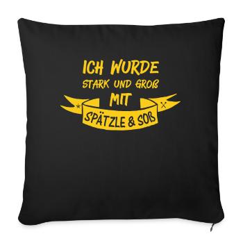 SPÄTZLE & SOß - Sofakissenbezug 45 x 45 cm - Schwarz - Vorne