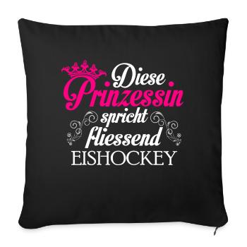 Ice hockey - Princess - Sofa pillowcase 17,3'' x 17,3'' (45 x 45 cm) - black - Front