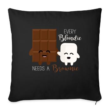 Blondie - Brownie - Sofakissenbezug 45 x 45 cm - Schwarz - Vorne
