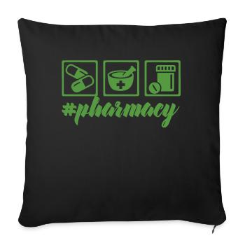 Pharmacy / Pharmacist: #pharmacy - Sofa pillowcase 17,3'' x 17,3'' (45 x 45 cm) - black - Front