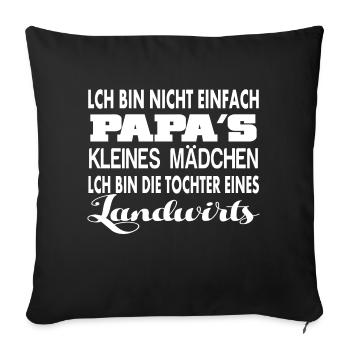 Landwirt Tochter - Sofakissenbezug 45 x 45 cm - Schwarz - Vorne