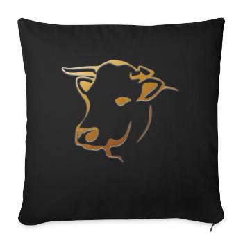 cow88 - Sofa pillowcase 17,3'' x 17,3'' (45 x 45 cm) - black - Front