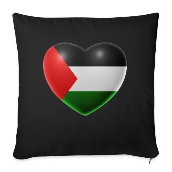 Coeur (Palestine / Palestine) - Housse de coussin décorative 45 x 45 cm - noir - Devant