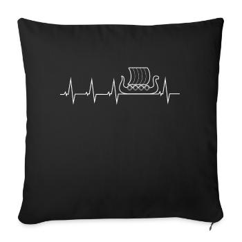 Bateau-dragon Viking - coup de coeur- - Housse de coussin décorative 45 x 45 cm - noir - Devant