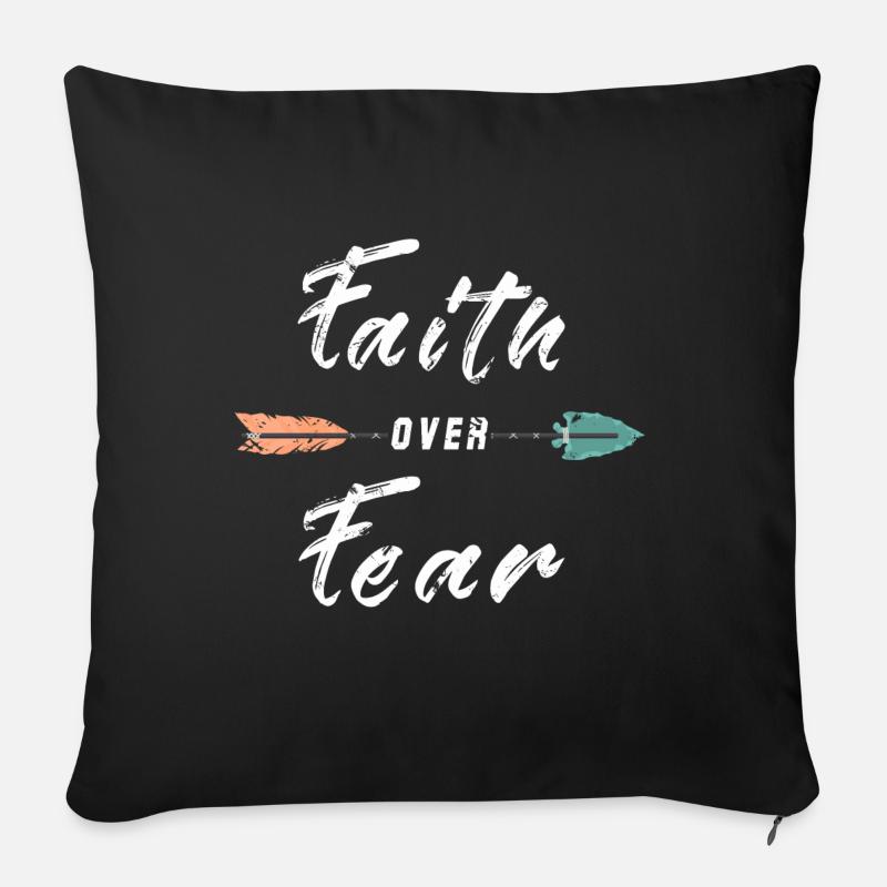 faith over fear - Sofakissenbezug 45 x 45 cm - Schwarz