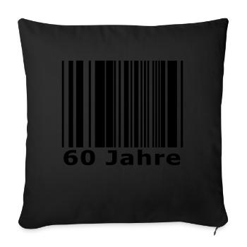 60 years - Sofa pillowcase 17,3'' x 17,3'' (45 x 45 cm) - black - Front