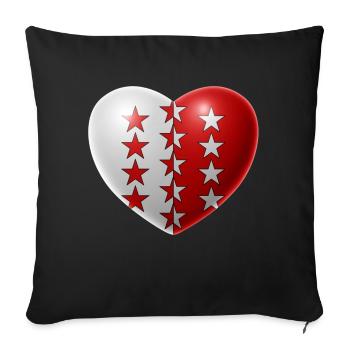 Cœur (Wallis) - Housse de coussin décorative 45 x 45 cm - noir - Devant