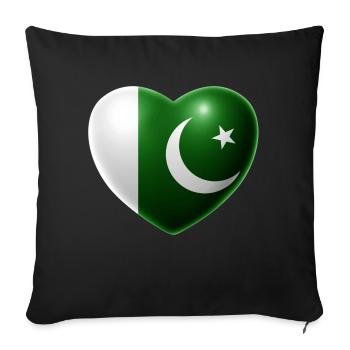 Coeur (Pakistan) - Housse de coussin décorative 45 x 45 cm - noir - Devant