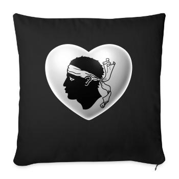 Heart (Corse / Corsica) - Sofa pillowcase 17,3'' x 17,3'' (45 x 45 cm) - black - Front