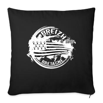 Breizh Bretagne - Housse de coussin décorative 45 x 45 cm - noir - Devant