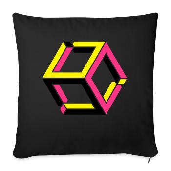 Impossible Figures 81B - Sofa pillowcase 17,3'' x 17,3'' (45 x 45 cm) - black - Front