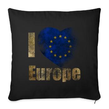 EUROPE J’aime l’Europe - Housse de coussin décorative 45 x 45 cm - noir - Devant