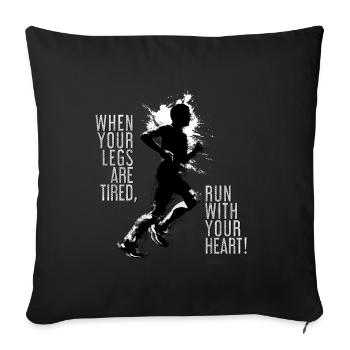 To run - Sofa pillowcase 17,3'' x 17,3'' (45 x 45 cm) - black - Front