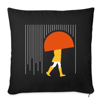 Homme sous la pluie - minime - Housse de coussin décorative 45 x 45 cm - noir - Devant