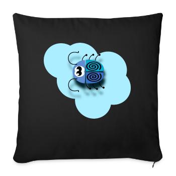 auf Wolke - Sofakissenbezug 45 x 45 cm - Schwarz - Vorne