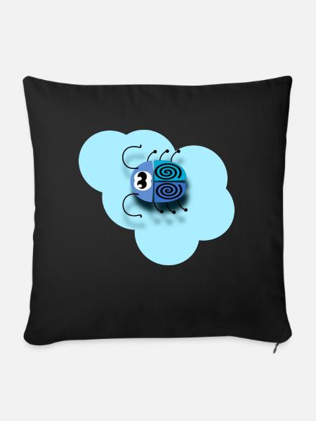 auf Wolke - Sofakissenbezug 45 x 45 cm - Schwarz