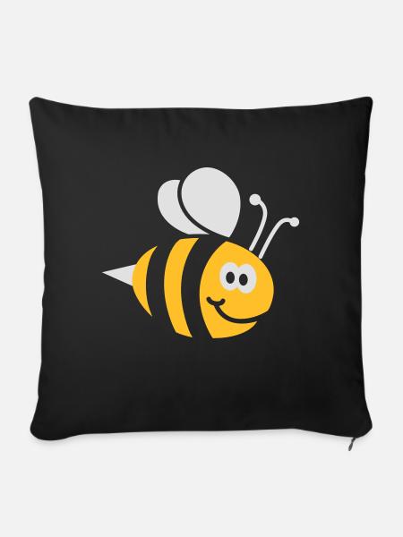 Bienchen 2C - Sofakissenbezug 45 x 45 cm - Schwarz