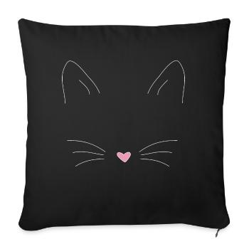 Katze - Sofakissenbezug 45 x 45 cm - Schwarz - Vorne