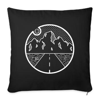 Autobahn Reisen - Sofakissenbezug 45 x 45 cm - Schwarz - Vorne