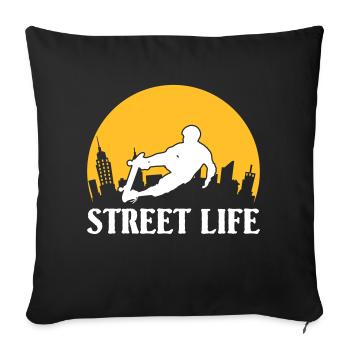Street Life skateboard - Sofa pillowcase 17,3'' x 17,3'' (45 x 45 cm) - black - Front